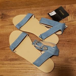 Navy sandals size 8
